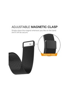 Dado Milanese Magnetic Replacement Band Compatible with SoundPEATS Smart Watch Pro 1 / Watch 2, 22 mm mesh type stainless steel band  - Image 4