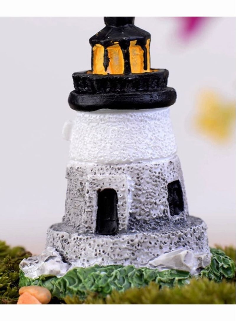 كابتن تيك ديكور منارة بحرية صغيرة من الراتينج ، نموذج منارة صغيرة من SYOSI 6 قطع ، أغطية كعك ، زينة طاولة ساحلية للشاطئ ، هدايا بحرية لتزيين حديقة الفناء ، لون عشوائي - Image 5