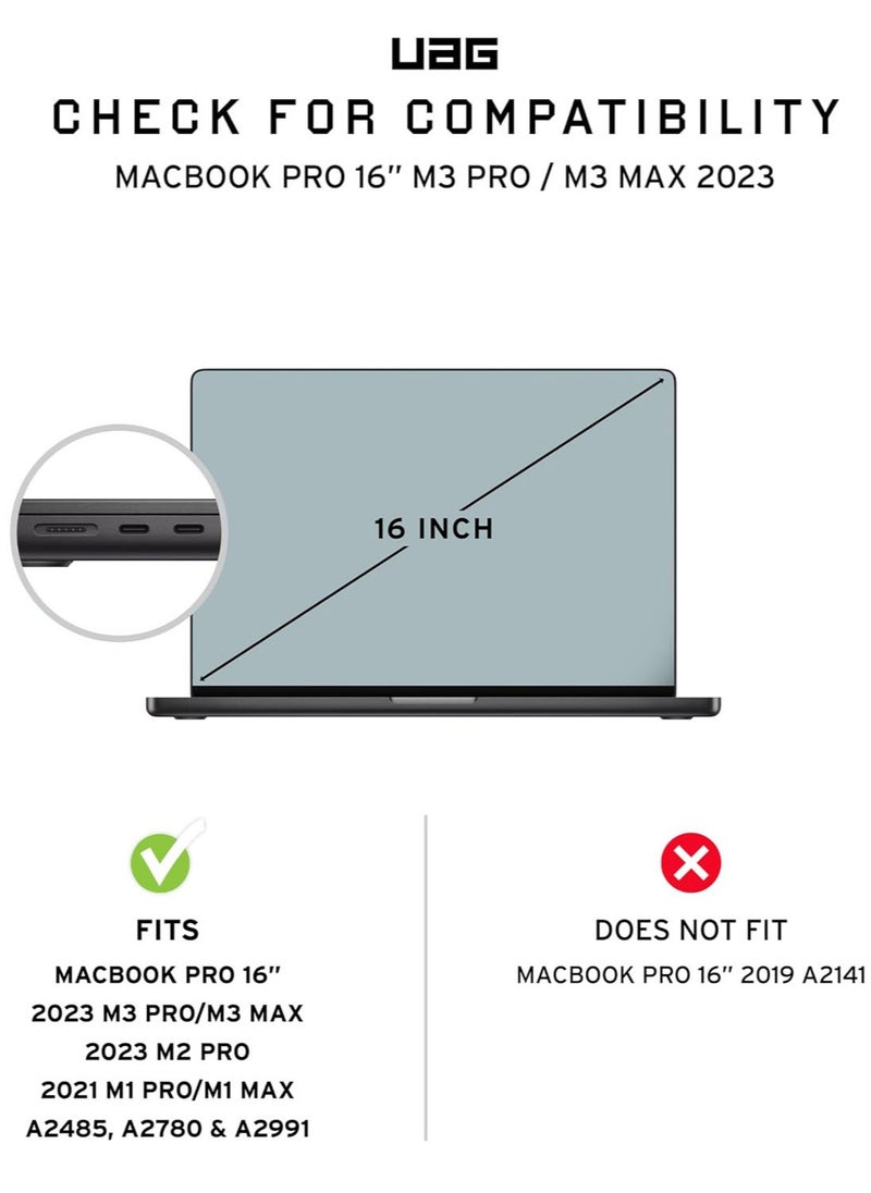 Urban Armor Gear - UAG Plyo Macbook Pro 16" Case M3 Pro / M3 Max (2023) A2991 / M2 Pro / M2 Max A2780 (2023) / M1 Pro / M1 Max A2485 (2021) Rugged Mil Grade Protective Hard Shell Laptop Cover Translucent Clear -Ice - Image 1