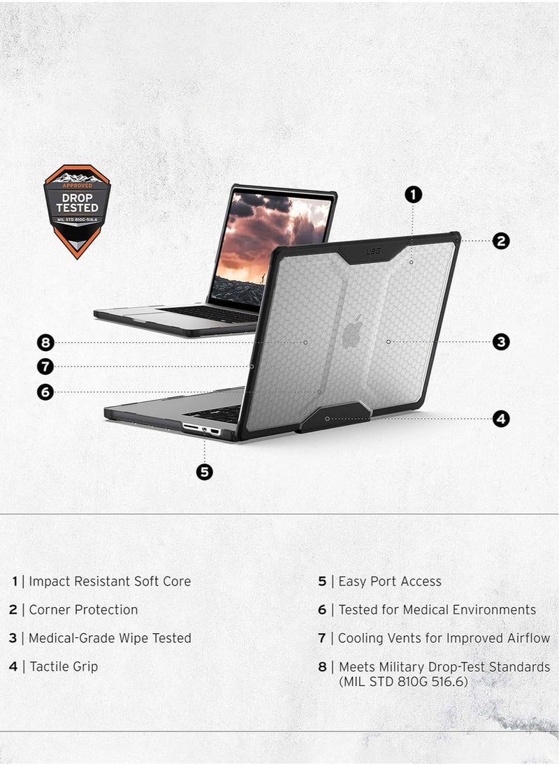 Urban Armor Gear - UAG Plyo Macbook Pro 16" Case M3 Pro / M3 Max (2023) A2991 / M2 Pro / M2 Max A2780 (2023) / M1 Pro / M1 Max A2485 (2021) Rugged Mil Grade Protective Hard Shell Laptop Cover Translucent Clear -Ice - Image 1