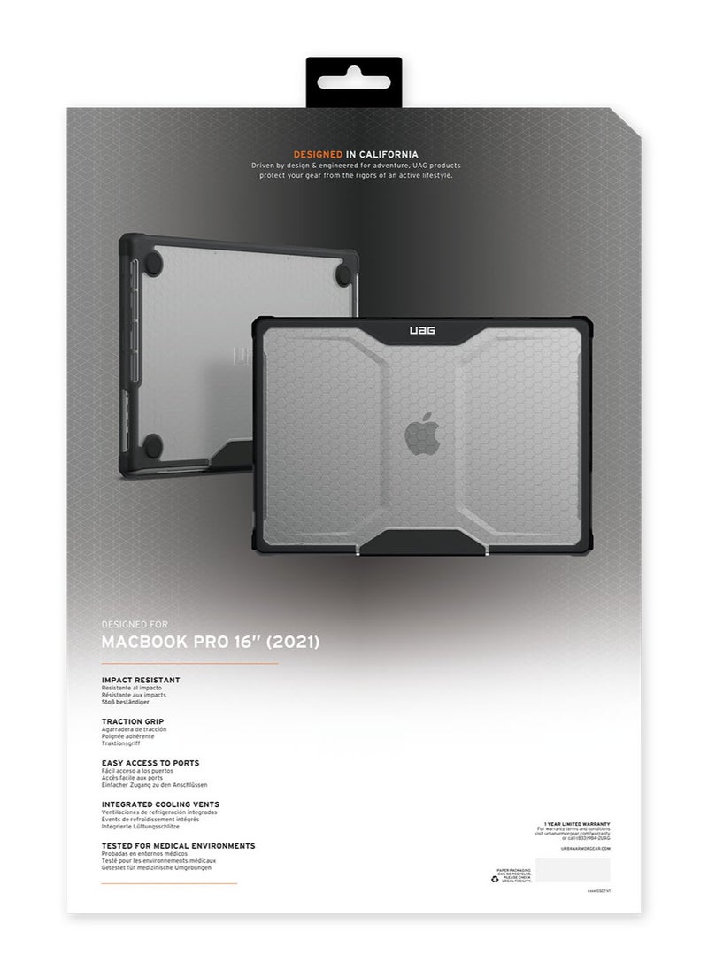Urban Armor Gear - UAG Plyo Macbook Pro 16" Case M3 Pro / M3 Max (2023) A2991 / M2 Pro / M2 Max A2780 (2023) / M1 Pro / M1 Max A2485 (2021) Rugged Mil Grade Protective Hard Shell Laptop Cover Translucent Clear -Ice - Image 1