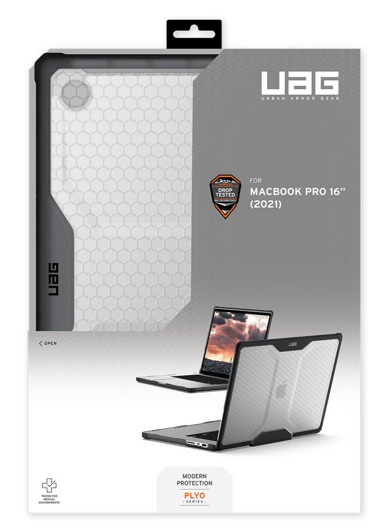 Urban Armor Gear - UAG Plyo Macbook Pro 16" Case M3 Pro / M3 Max (2023) A2991 / M2 Pro / M2 Max A2780 (2023) / M1 Pro / M1 Max A2485 (2021) Rugged Mil Grade Protective Hard Shell Laptop Cover Translucent Clear -Ice - Image 1