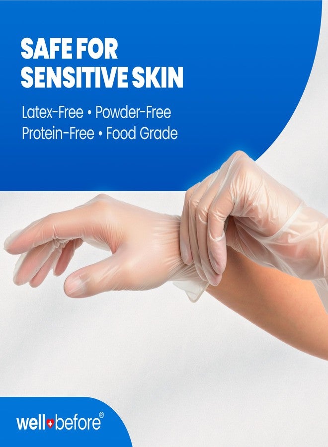 Well Before Disposable Synmax 4g Food Grade Vinyl Gloves, Clear, Medium, 200 Count – Latex-Free, Powder-Free Disposable Gloves for Healthcare & Food Handling - Image 4