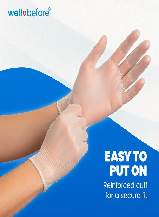 Well Before Disposable Synmax 4g Food Grade Vinyl Gloves, Clear, Medium, 200 Count – Latex-Free, Powder-Free Disposable Gloves for Healthcare & Food Handling - Image 3