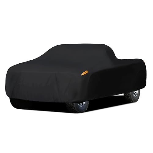 MORNYRAY Waterproof Car Cover All Weather Snowproof UV Protection Windproof Outdoor Full Truck Cover, Universal Fit for (All Black, Fit Truck Length 210-230 inch) - Image 1