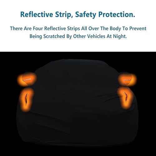 MORNYRAY Waterproof Car Cover All Weather Snowproof UV Protection Windproof Outdoor Full Truck Cover, Universal Fit for (All Black, Fit Truck Length 210-230 inch) - Image 4