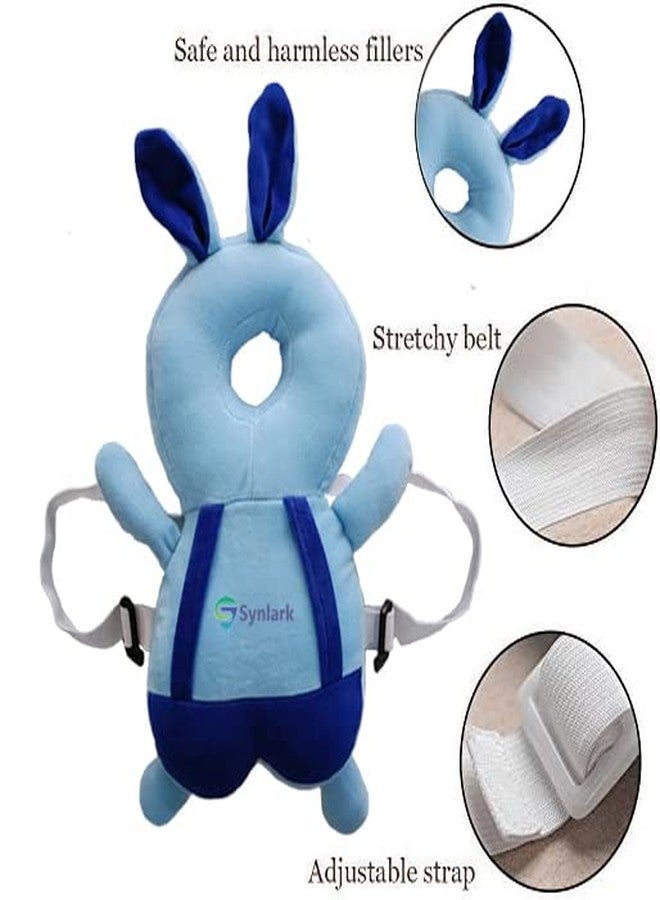 Synlark Baby Head Protector Cushion Plush Soft Toy Early Learning Toy Fall Protection Helmet Baby Head Protector Child Adjustable Shoulder Strap (Light Blue) - Image 4