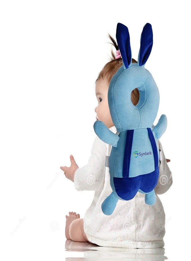 Synlark Baby Head Protector Cushion Plush Soft Toy Early Learning Toy Fall Protection Helmet Baby Head Protector Child Adjustable Shoulder Strap (Light Blue) - Image 1
