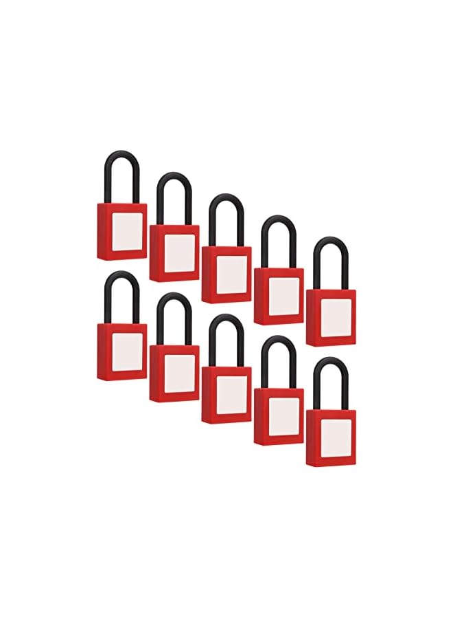 PROMASS 10 Pcs Lockout Tagout Lock Set, Red Safe Padlocks Keyed Differently, 2 Keys Per Lock, Nylon Beam Insulate Locks for Lock Out Tag Out Stations and Devices - Image 2