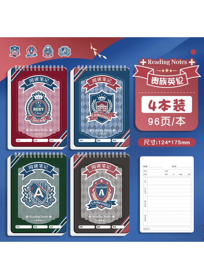 Kaba Bear Reading Notebook Student Flip-up Coil Homework Book High-value Horizontal Line Notebook Classification Student Classroom Notebook - Image 1