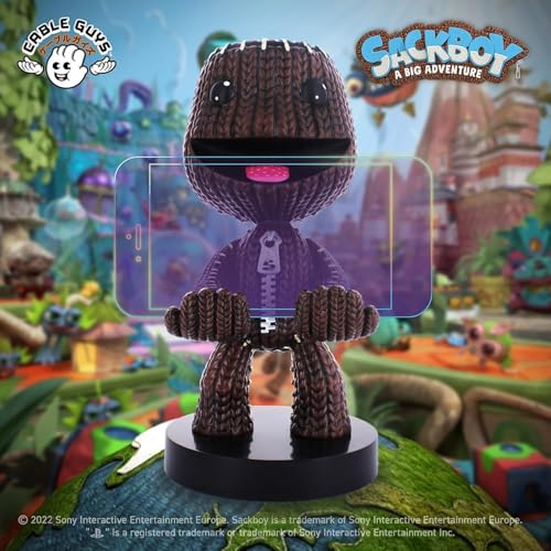 Exquisite Gaming: Sackboy: A Big Adventure - Sackboy - Original Mobile Phone & Gaming Controller Holder, Device Stand, Cable Guys, Sony Licensed Figure - Image 5