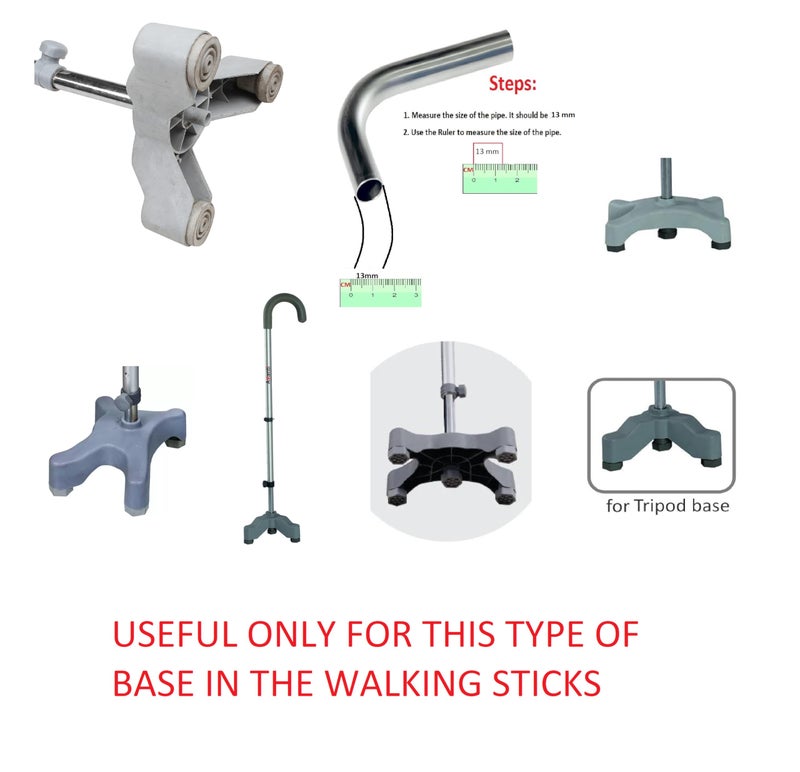 AARAM 13mm to 15 mm pvc Ferrules Shoes Cap bush Tips for Tripod 3 Leg and 4 Leg Walking Stick, Cap Bush, Durable (4Pcs) - Image 5