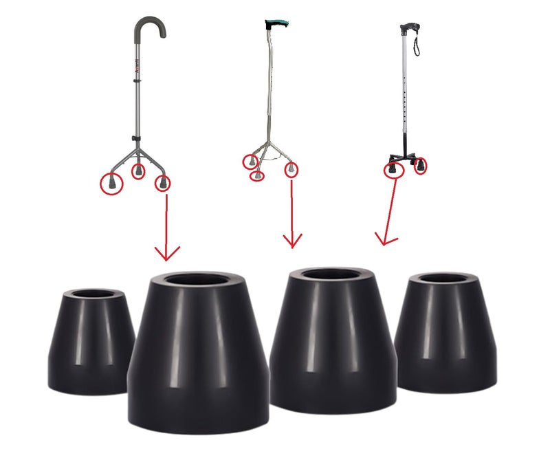 AARAM 13mm to 15 mm pvc Ferrules Shoes Cap bush Tips for Tripod 3 Leg and 4 Leg Walking Stick, Cap Bush, Durable (4Pcs) - Image 1