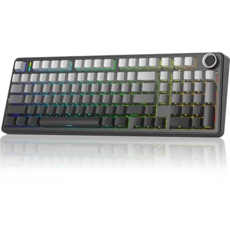 F99 Pro Wireless Mechanical Gaming Keyboard with KnobTri-Mode BT5.0 USB-C 2.4GHz Hot Swappable Keyboard Pre-lubed Switches Gasket Structure RGB Backlit Computer Keyboards Side Printed Black - Image 1