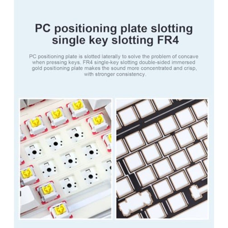F99 Pro Wireless Mechanical Gaming Keyboard with KnobTri-Mode BT5.0 USB-C 2.4GHz Hot Swappable Keyboard Pre-lubed Switches Gasket Structure RGB Backlit Computer Keyboards Side Printed Black - Image 3