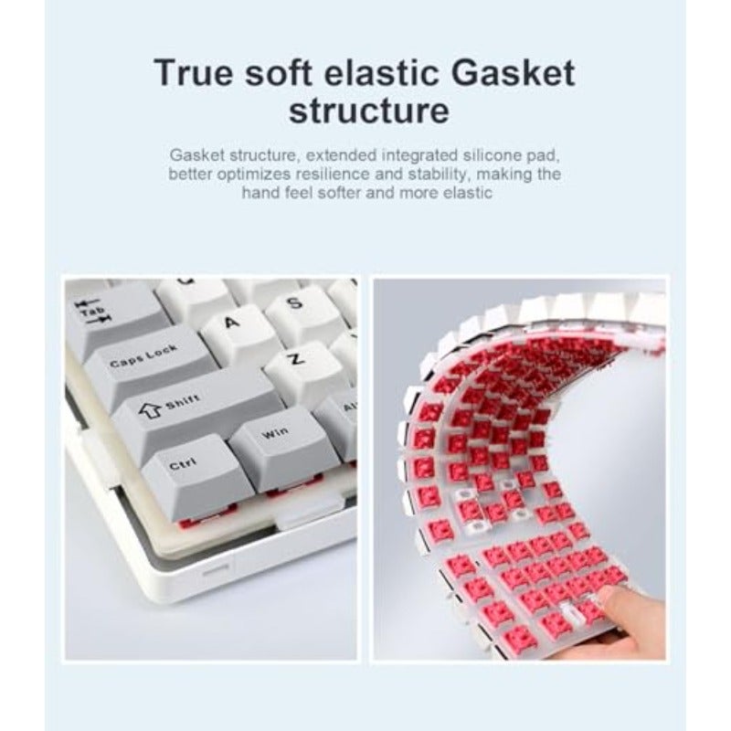 F99 Pro Wireless Mechanical Gaming Keyboard with KnobTri-Mode BT5.0 USB-C 2.4GHz Hot Swappable Keyboard Pre-lubed Switches Gasket Structure RGB Backlit Computer Keyboards Side Printed Black - Image 5