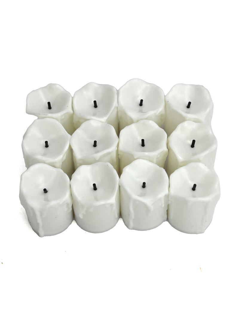 Set Of 12 Candles White, Votive Candle for Various Occasions, Fine Craftsmanship Ultra Elegant and Modern Candle Décor, Wax Candle for Home Décor, Ideal for Living Room, and Bedroom - Image 1