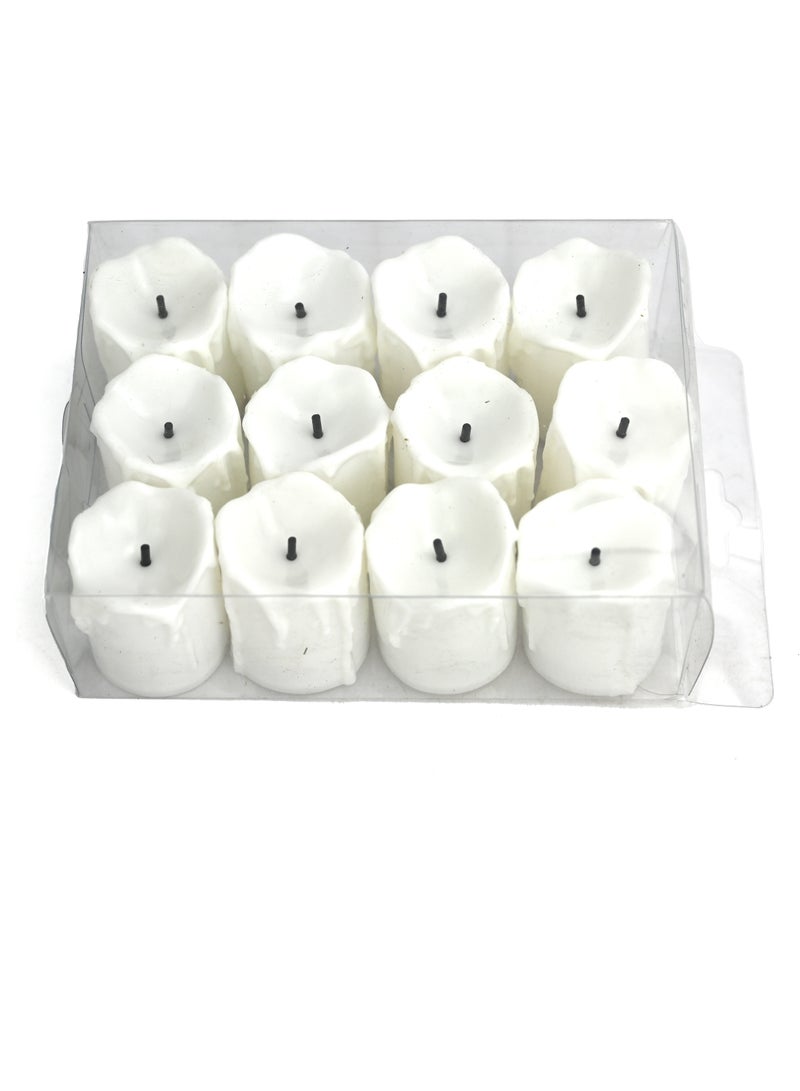 Set Of 12 Candles White, Votive Candle for Various Occasions, Fine Craftsmanship Ultra Elegant and Modern Candle Décor, Wax Candle for Home Décor, Ideal for Living Room, and Bedroom - Image 4