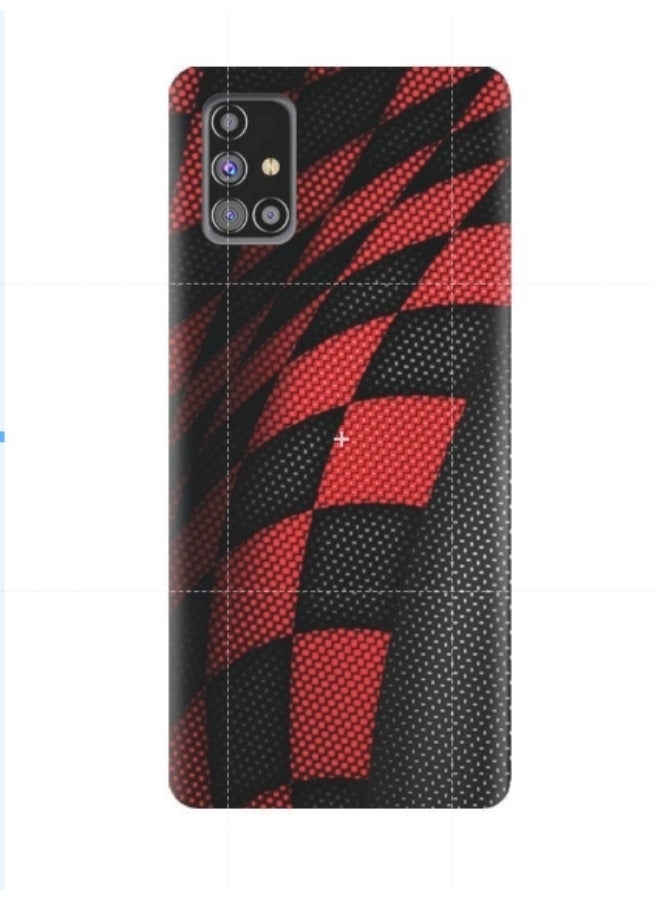 AMC DESIGN Protective Case Cover For Samsung Galaxy M51 Black/Red