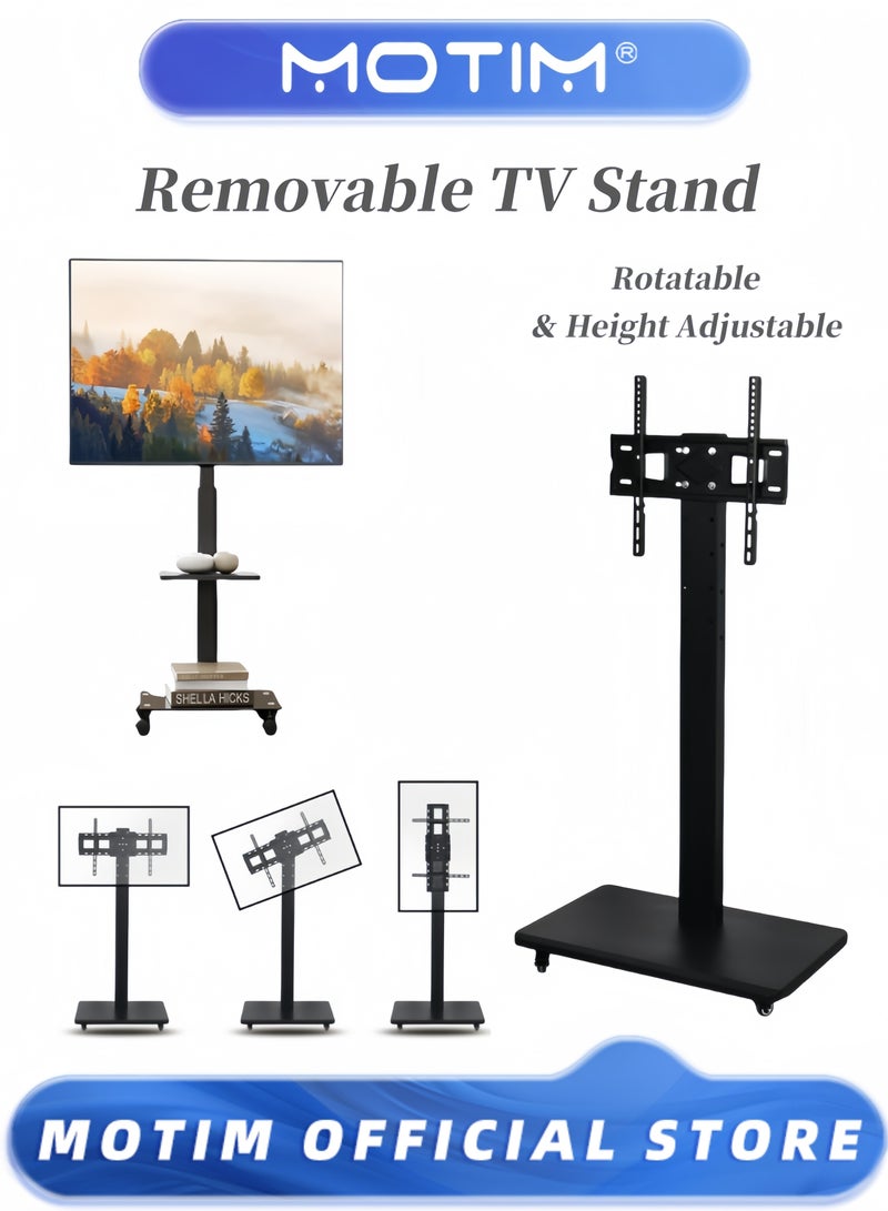 Motim TV Stand with Swivel Mount for TVs LCD LED OLED Plasma Flat and Curved Screens Height Adjustable VESA 400x400mm Floor TV Stand - Image 1