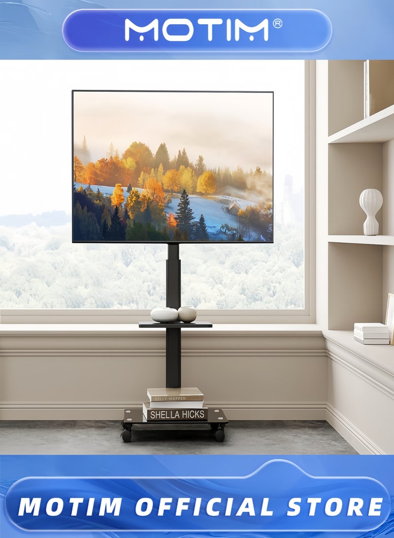 Motim TV Stand with Swivel Mount for TVs LCD LED OLED Plasma Flat and Curved Screens Height Adjustable VESA 400x400mm Floor TV Stand - Image 2