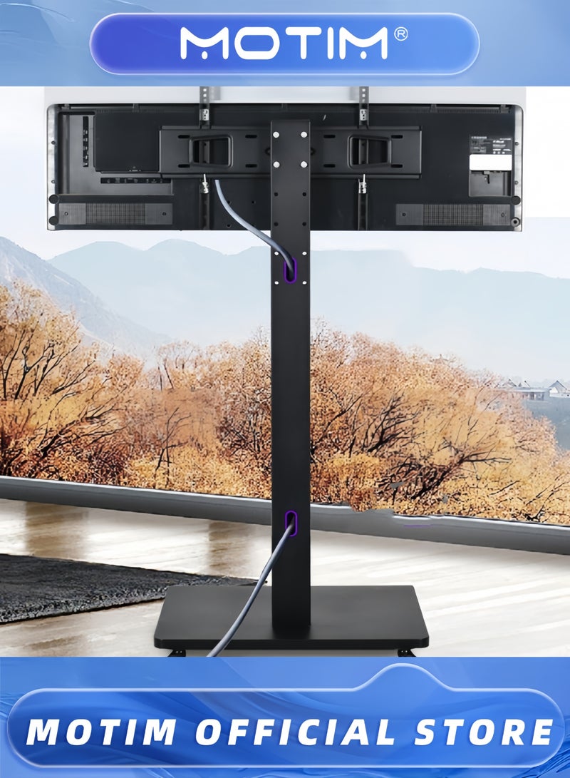 Motim TV Stand with Swivel Mount for TVs LCD LED OLED Plasma Flat and Curved Screens Height Adjustable VESA 400x400mm Floor TV Stand - Image 3