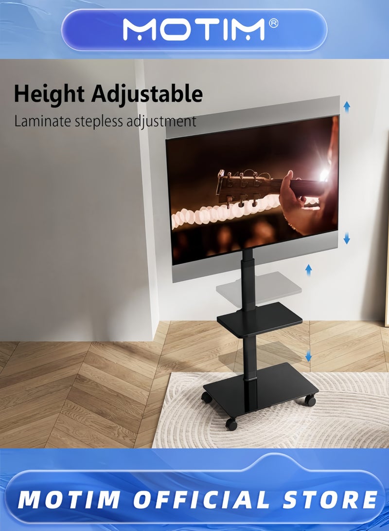 Motim TV Stand with Swivel Mount for TVs LCD LED OLED Plasma Flat and Curved Screens Height Adjustable VESA 400x400mm Floor TV Stand - Image 4