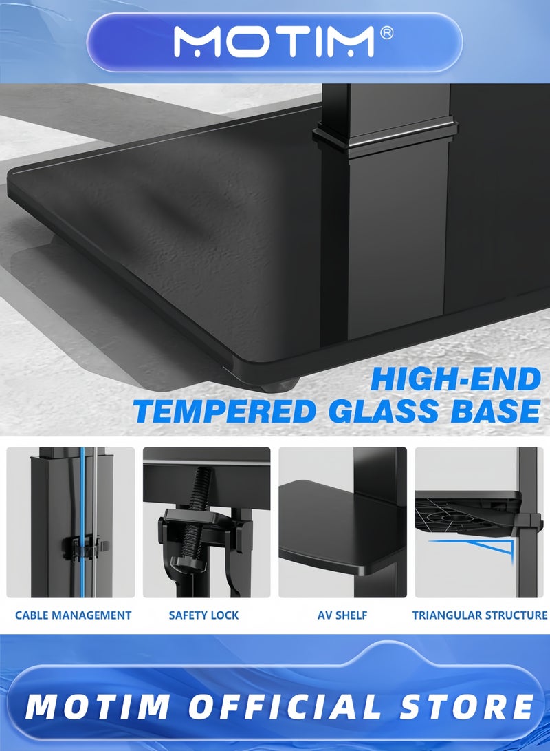 Motim TV Stand with Swivel Mount for TVs LCD LED OLED Plasma Flat and Curved Screens Height Adjustable VESA 400x400mm Floor TV Stand - Image 5