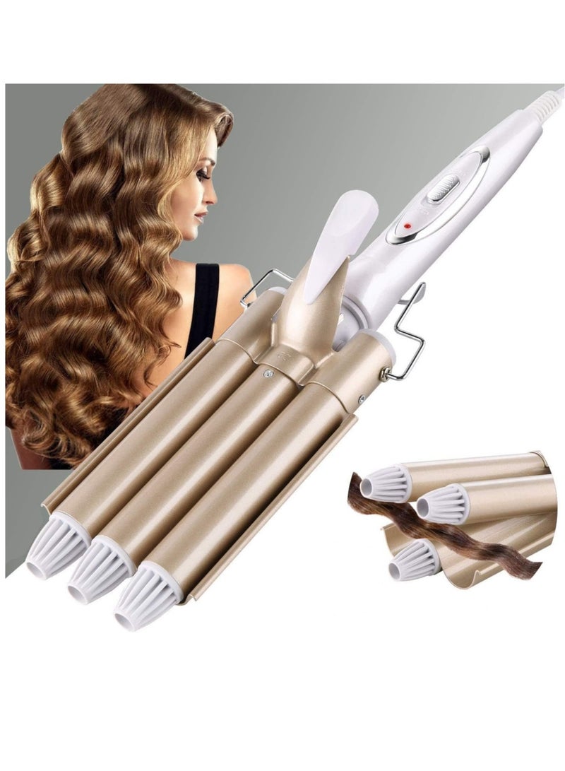 عام Three Barrel Curling Iron Wand Hair culer hair wave hair iron Ceramic Tourmaline Triple Barrels, Dual Voltage Crimp - Image 1
