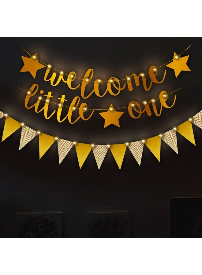 بارتي بروبس مجموعة ديكورات الترحيب بالمولود الجديد من بارتي بروبز - لافتة ترحيب بالمولود الجديد (ورق مقوى) مع أضواء خرافية | لافتة ترحيب بالمولود الجديد | ديكورات ترحيب بالمولود الجديد | ديكورات ترحيب بالمولود الجديد | مرحبًا بالمولود الجديد - Image 1