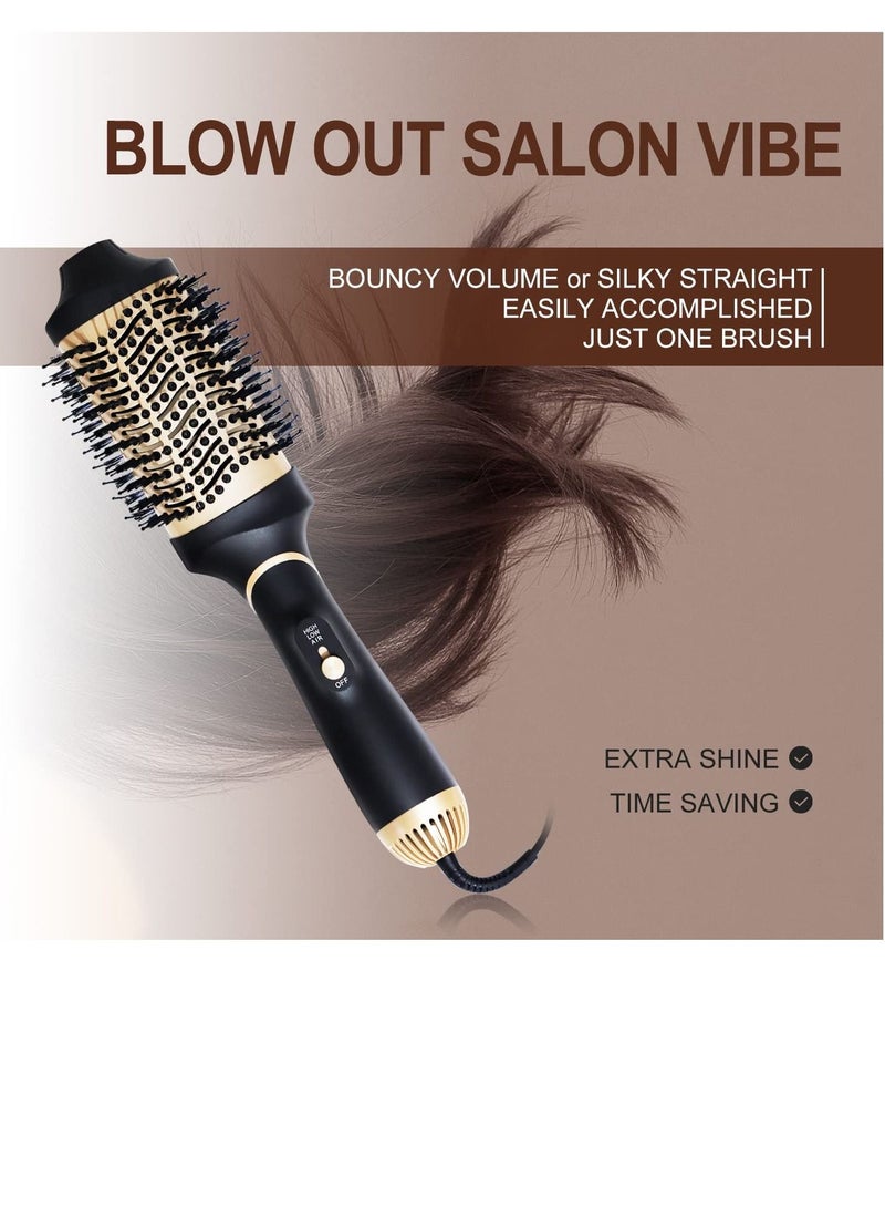 Hot Air Brush,Hair Dryer Brush, Professional Hair Dryer & Volumizer 3 in 1 Upgrade Anti-Scald Negative Ionic Technology Hair Straightener Brush,Salon Negative Ion Ceramic Electric Blow Dryer - Image 4