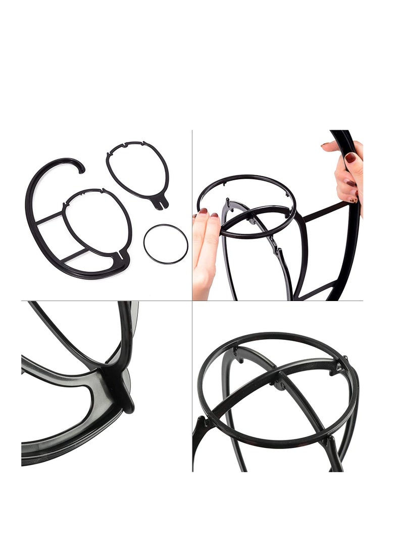 Excefore 2Pcs Wig Hanger with Hair Comb Wig Cap Set For All Wigs, Wig Holder Stand Portable Wig Dryer Collapsible Wig Display Holder Tool - Image 2