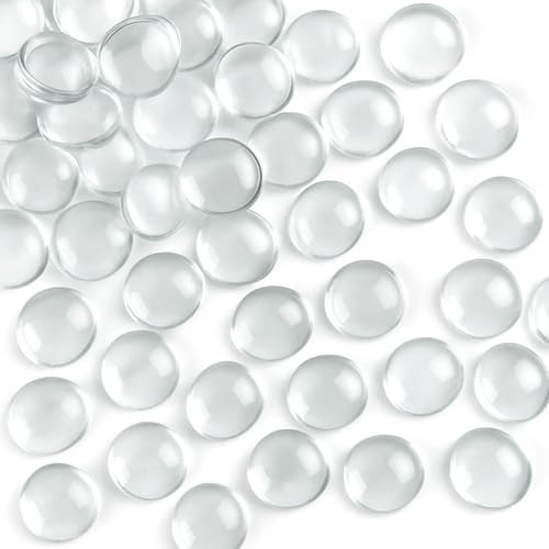 FUTUREPLUSX 1LB Clear Flat Glass Marbles, Vase Filler Glass Pebbles Floral Beads Table Aquarium Gravel Decoration DIY Craft - Image 1