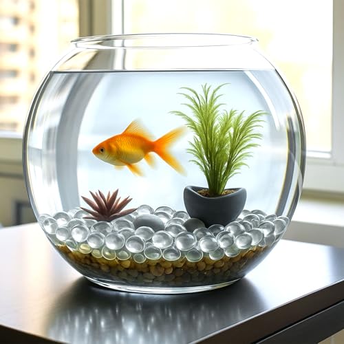 FUTUREPLUSX 1LB Clear Flat Glass Marbles, Vase Filler Glass Pebbles Floral Beads Table Aquarium Gravel Decoration DIY Craft - Image 4
