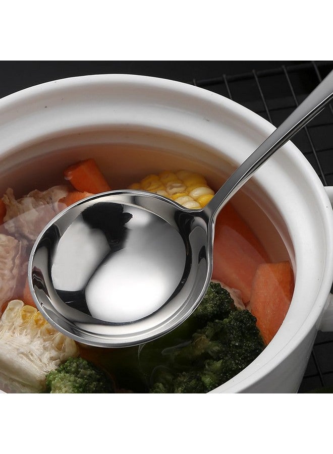 Wenkoni Small Soup Ladles,Sauce ladles,Gravy Soup Spoon Ladles,2 Pack SUS 304 Non-magnetic Stainless Steel 7.6" Round Ladles (Color:Silver). - Image 4