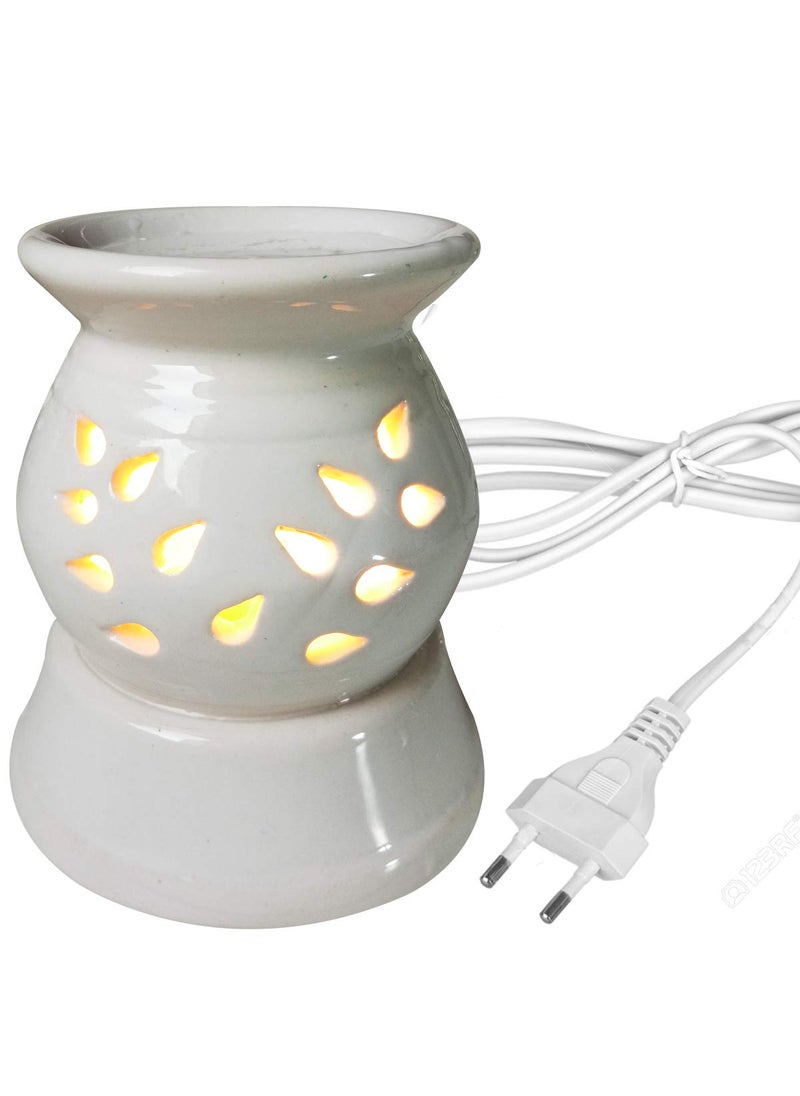 PeepalComm PeepalComm Ceramic Electric Aroma Diffuser Night Lamp Light with Jasmine Mogra Aroma Oil 10ml Each for Home Office Hotel Spa  - Image 3