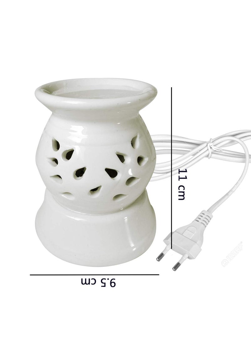 PeepalComm PeepalComm Ceramic Electric Aroma Diffuser Night Lamp Light with Jasmine Mogra Aroma Oil 10ml Each for Home Office Hotel Spa  - Image 4