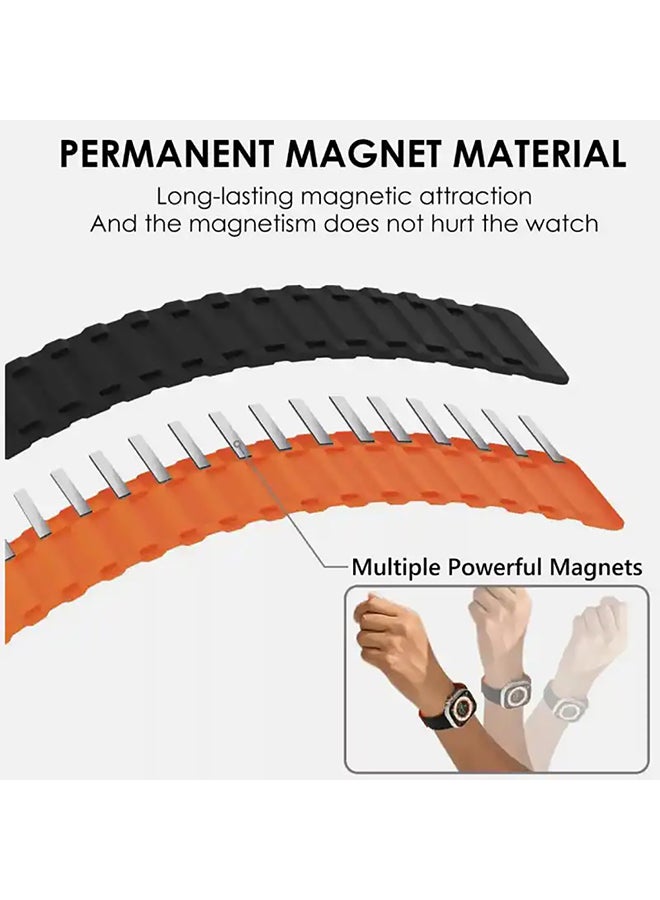 O Ozone Silicone Magnetic Band for Apple Watch 49/46/45/44/42mm, Magnet Strap with Anti-drop Buckle for iWatch Ultra SE 10 9 8 7 6 5 4 3 2 1-Black - Image 3