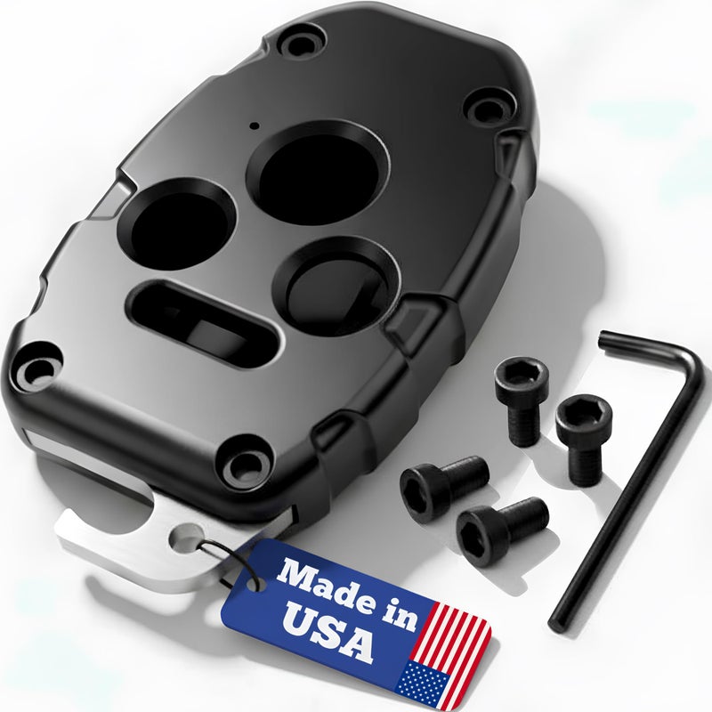 Dubbs Hardware USA-Made for Honda Key Fob Shell | Crack-Resistant & Durable | Seamless Fit | Enhanced Longevity & Functionality | Integrated Bottle Opener | Easy DIY Installation (Black, 4 Button) - Image 1