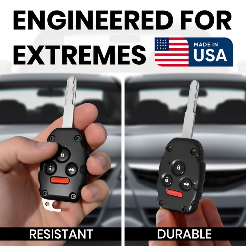 Dubbs Hardware USA-Made for Honda Key Fob Shell | Crack-Resistant & Durable | Seamless Fit | Enhanced Longevity & Functionality | Integrated Bottle Opener | Easy DIY Installation (Black, 4 Button) - Image 2