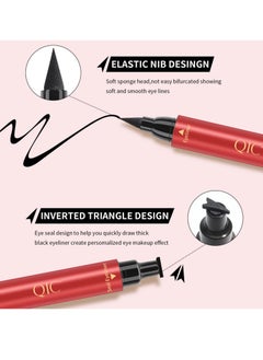 QIC 2 In 1 Seal Eyeliner Pencil Double Headed Seal Eyeliner Triangle Stamp Eyeliner Pen Long lasting Waterproof Eyes Make with Eyeliner Pencil Makeup Eye Liner Liquid Tool Blue 03  - Image 5