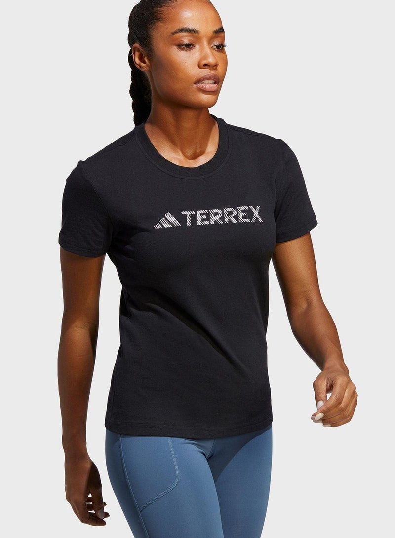 Adidas W Logo Tee Black Hiking T-Shirts XS - Image 3