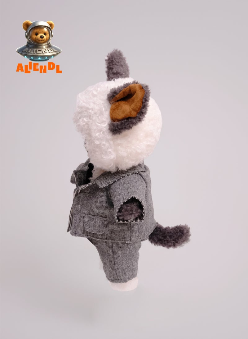 ALIENDL Mellow Cat – Plush Cat Stuffed Animal Toy for Baby Kids, Soft Cute Cat Outfit Doll Gift Set with Removable Clothes & Pouch, Stylish Gift for Kids, Girls, Friends & Couples - Image 3