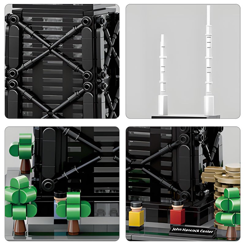 CSNRHG John Hancock Center Chicago Architecture Model Building Blocks Sets The Office Landmarks Skyline Set Toys Collection for Kids Adults 1284Pcs - Image 3