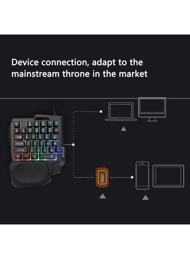 Mini Gaming Keypad - 35 Keys One-Handed Gaming Keyboard - USB Wired Backlight PC Accessory - Durable & Anti-Slip - Image 3