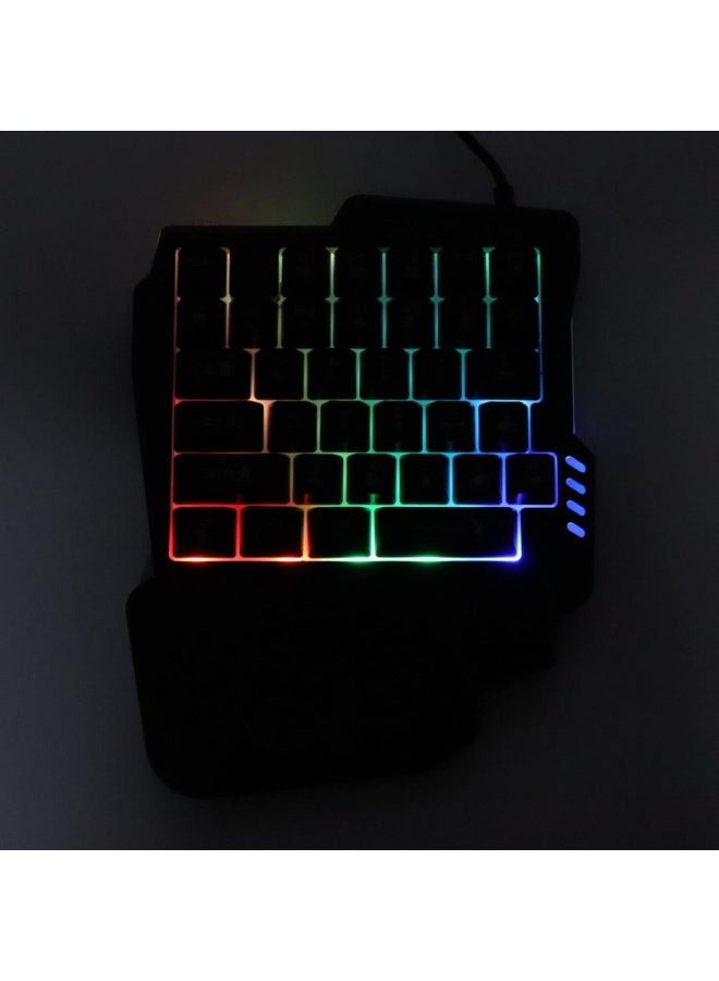 Mini Gaming Keypad - 35 Keys One-Handed Gaming Keyboard - USB Wired Backlight PC Accessory - Durable & Anti-Slip - Image 2