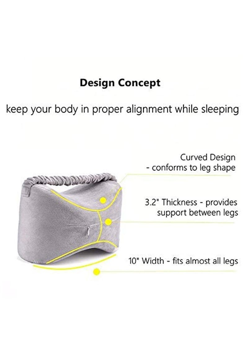 Knee Cushion Pillow for Side Sleepers Memory Foam Leg Pillow Orthopedic Posture Supporter Leg Cushion for Back Pain Support  - Image 3