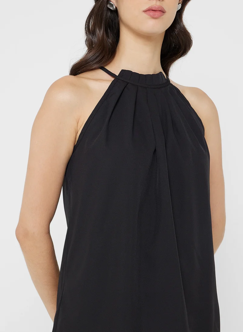 Ginger Halter Neck Gather Detail Top
