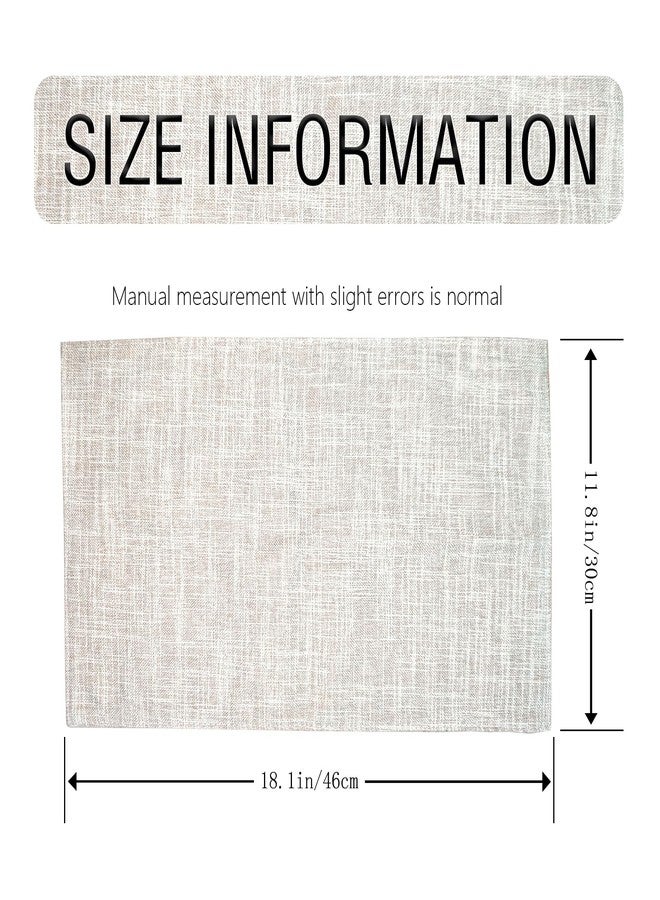 wutup Linen Placemats Set of 4-12“ x 18”-Easy Clean Placemats and Table Mats,Heat-Resistant and Non Slip Dining Placemats,Suitable for Indoor and Outdoor,Durable Rectangular Linen Table Mats (4, Off White) - Image 5