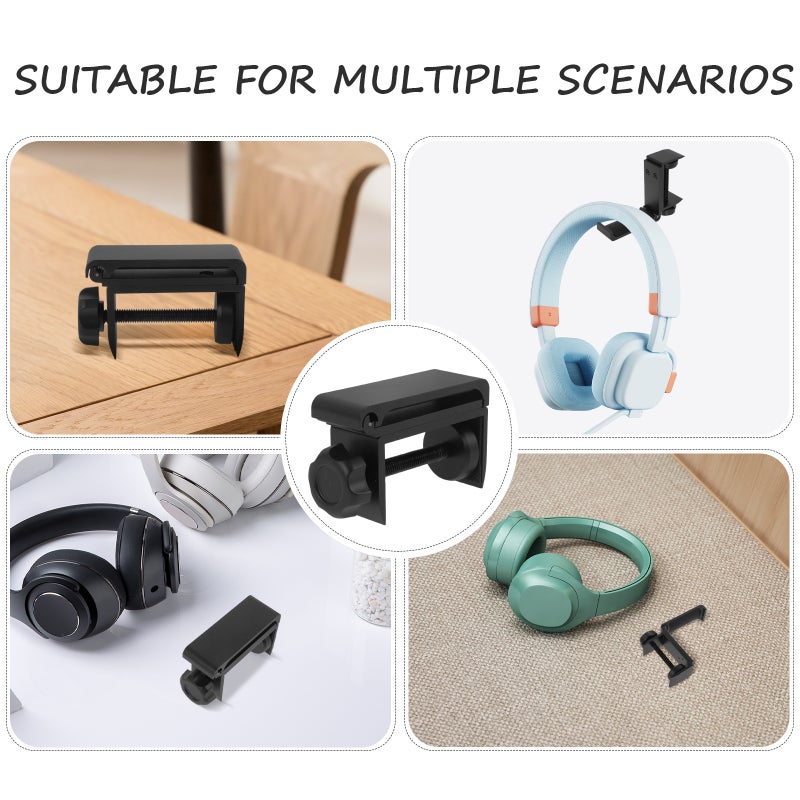 Headphone Stand Foldable Headset Stand Under Desk Headphone Holder Perforation-free Headset Mount - Image 4